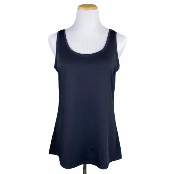 Roz & Ali Black Silky Layering Scoop Neck Tank Top